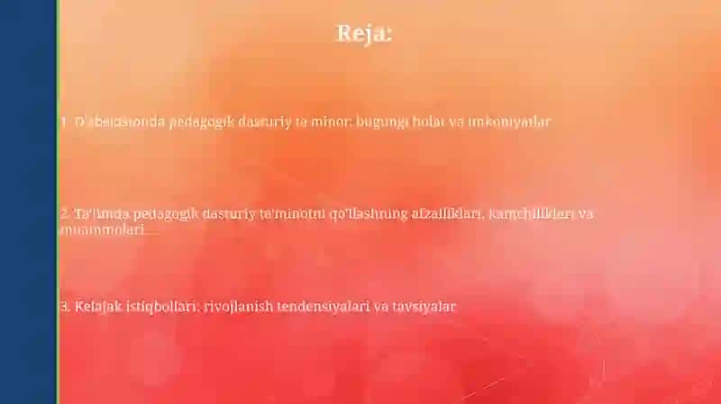 Pedagogik Dasturiy Ta'minot 2
