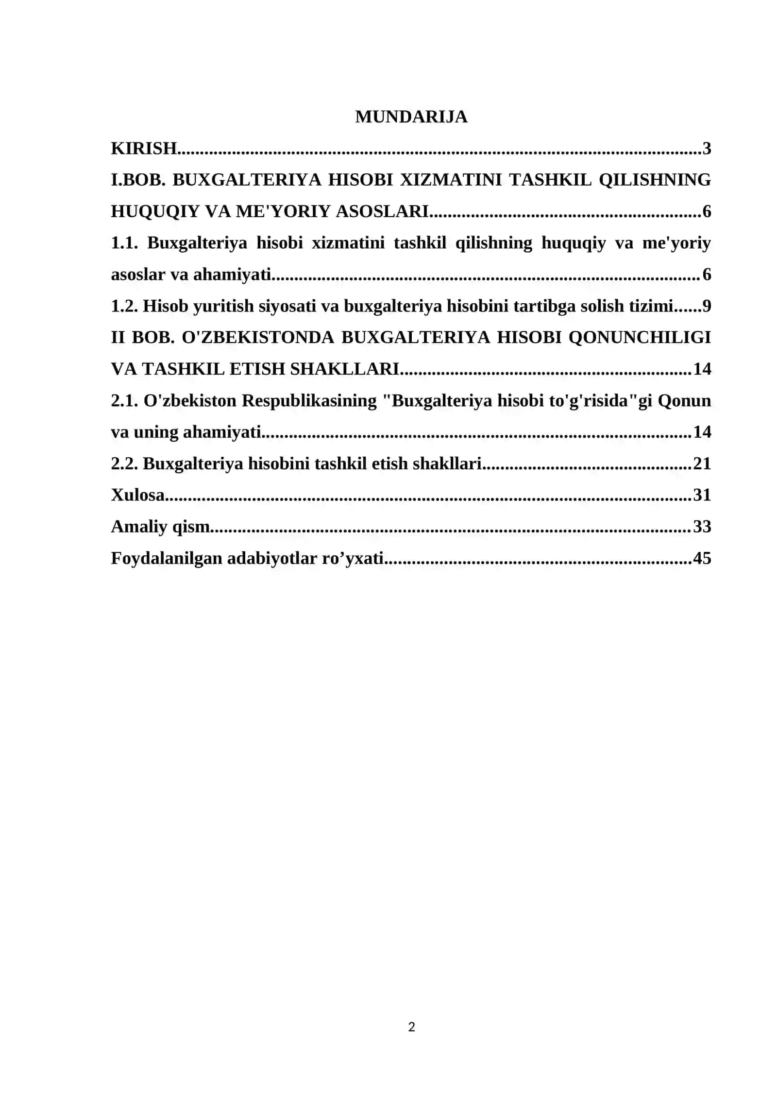 BUXGALTERIYA HISOBI kurs ishi 2