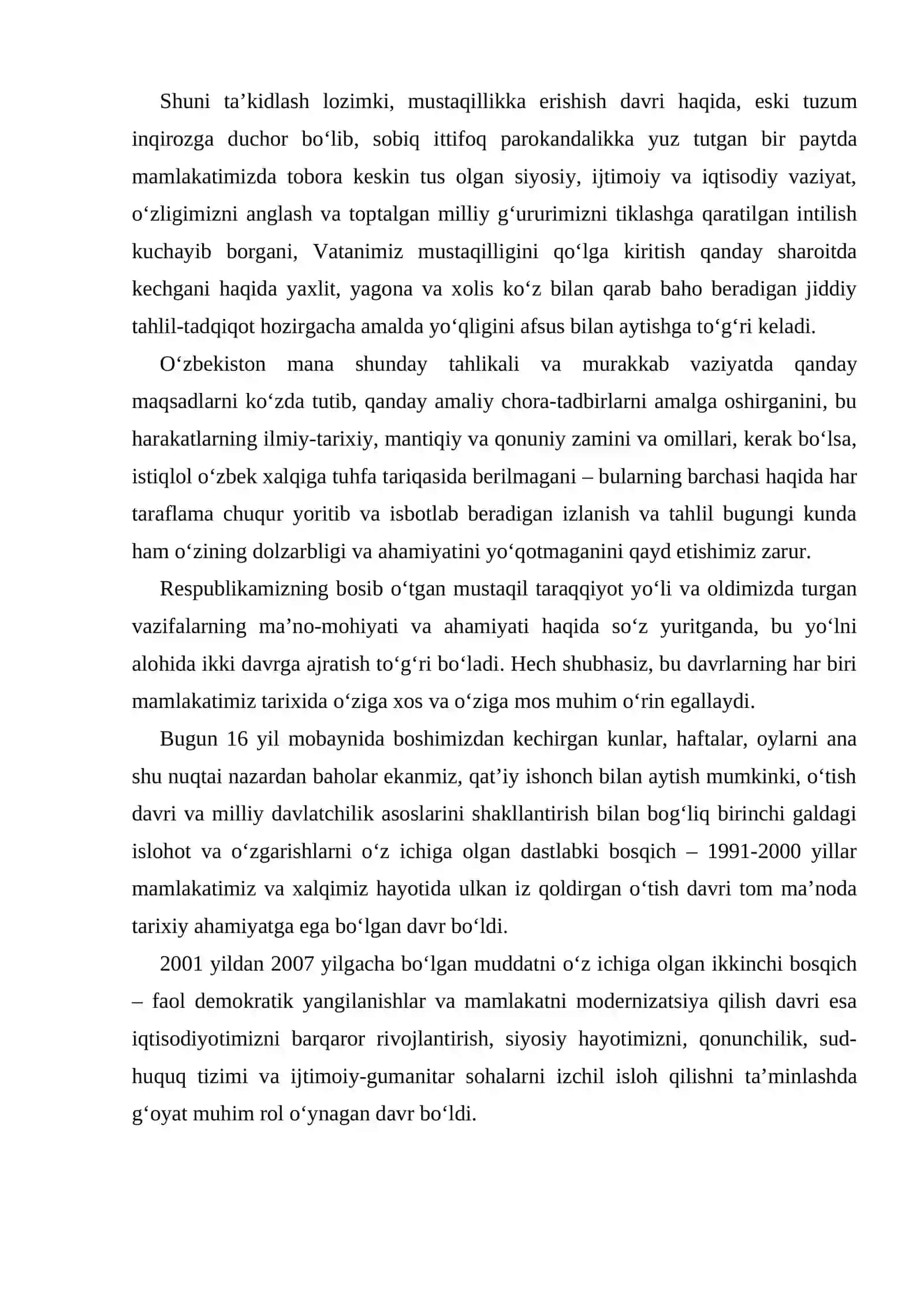 O’zbekistonning o’ziga xos istiqlol taraqqiyot yo’li 2