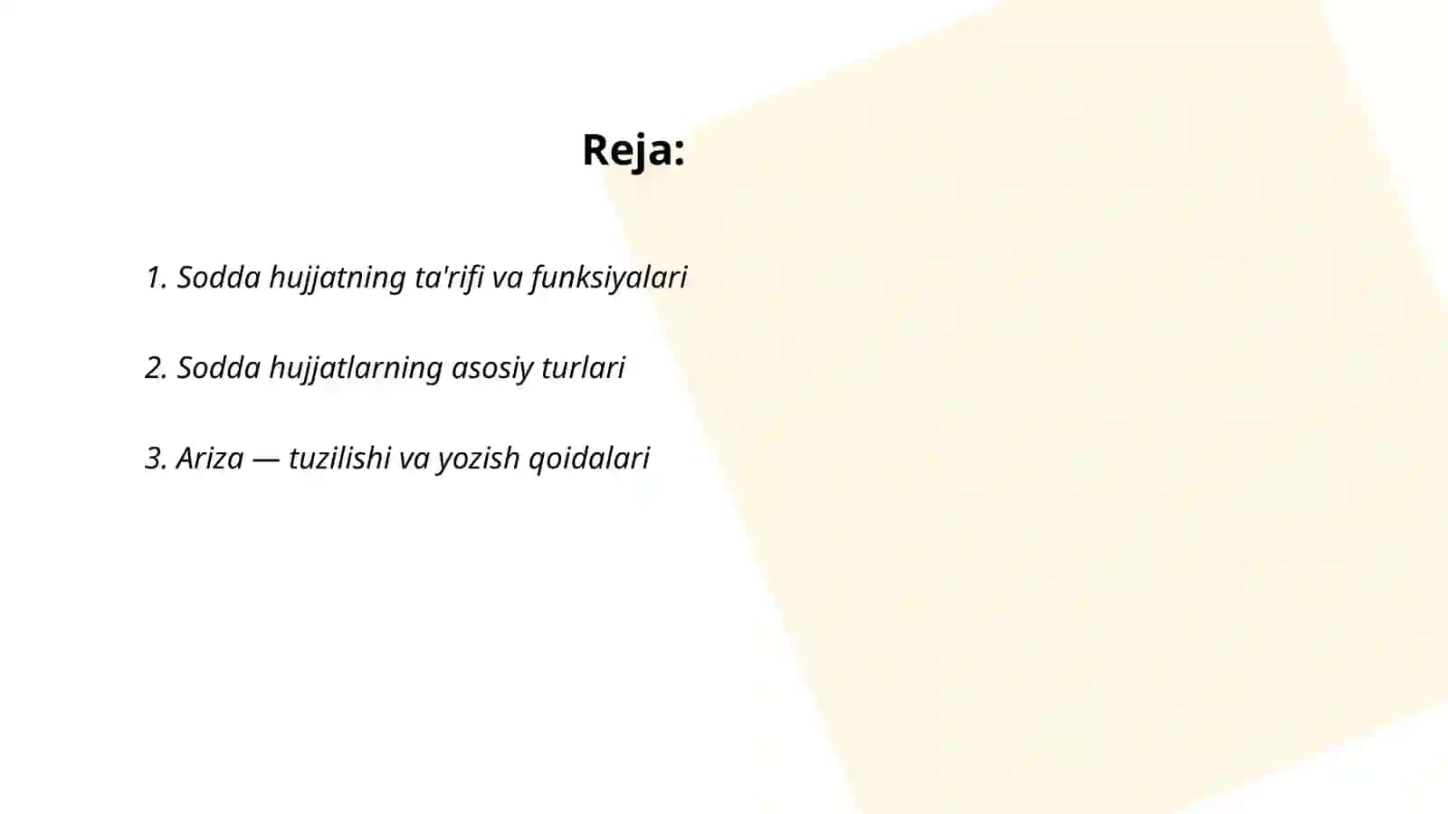 Sodda hujjatlar 2