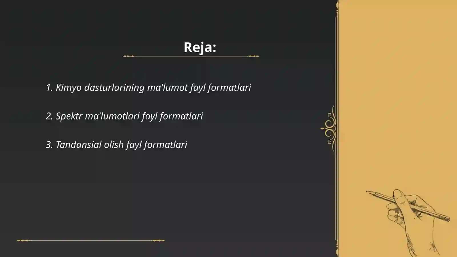 Kimyo dasturlaridagi fayl formatlari 2