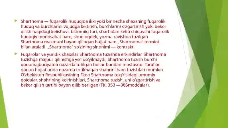 Shartnomalarning xillari 2