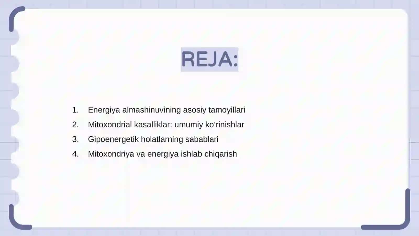 Energiya almashinuvining boshqarilishi 2