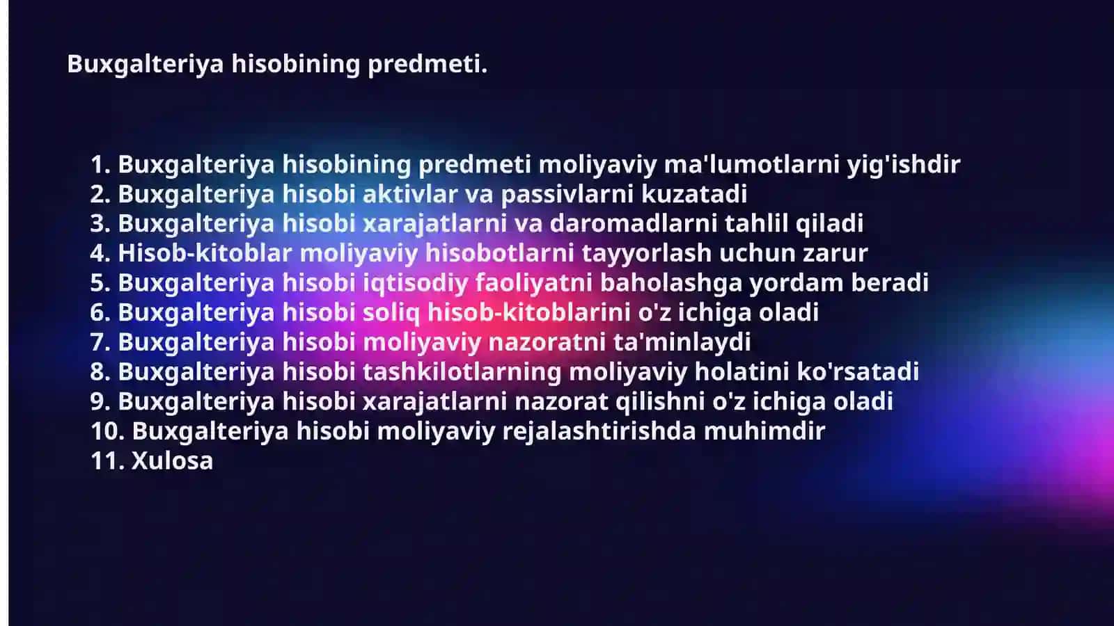 Buxgalteriya hisobining predmeti 2