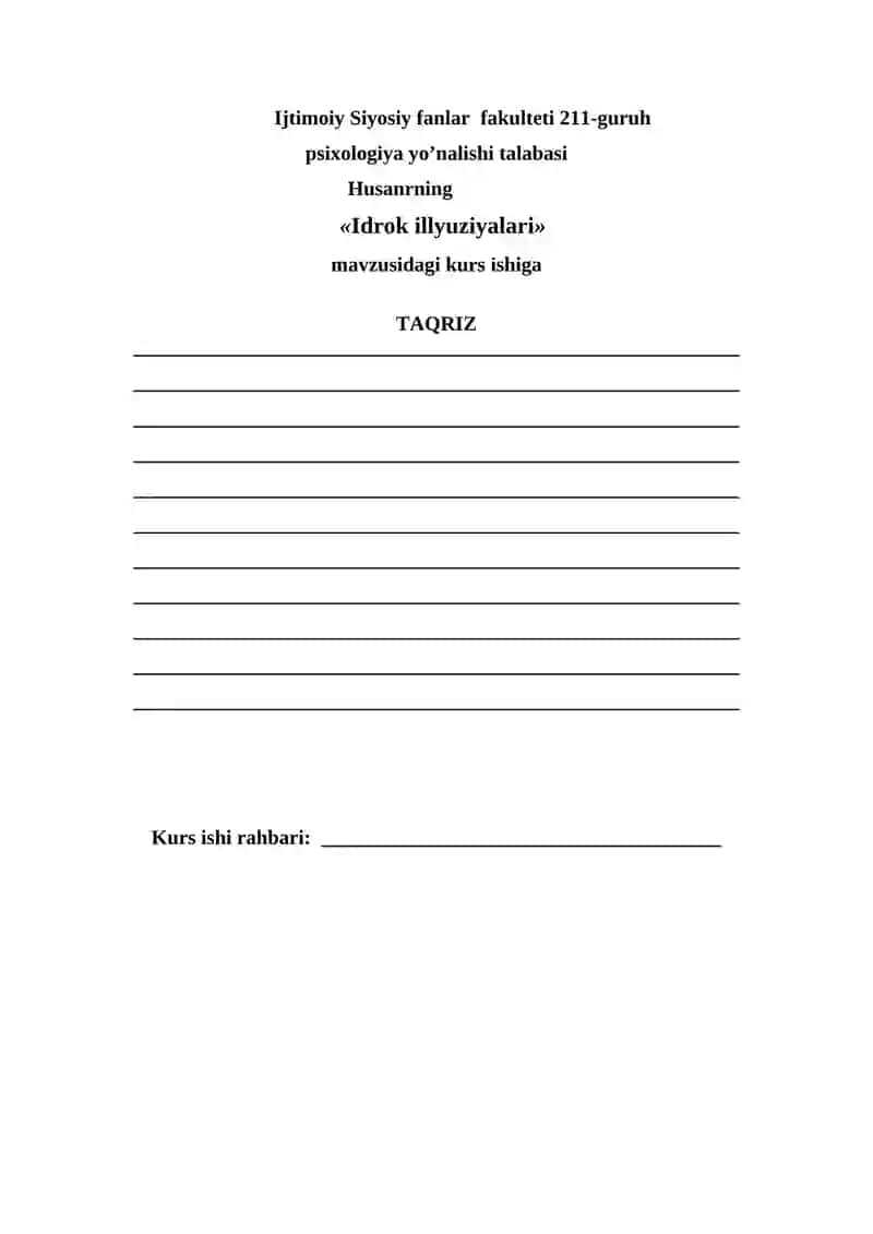 Idrok illyuziyalari kurs ishi 2