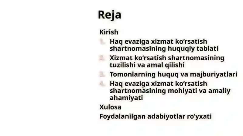 Haqevazi gaxizmat ko'rsatish shartnomasi 2