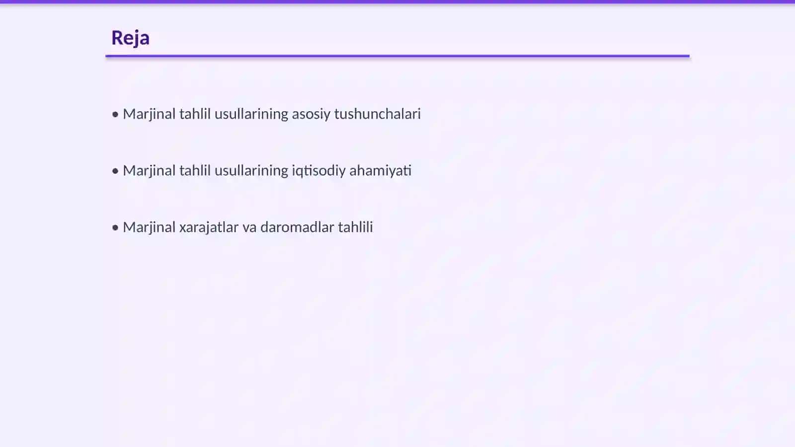 Marjinal tahlil usullaridan foydalanish 2