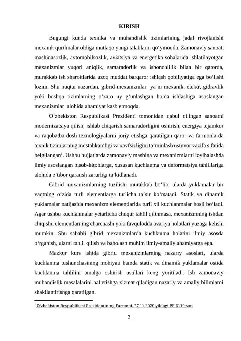GIBRID MEXANIZMLAR KUCHLANMA TAHLILI 2