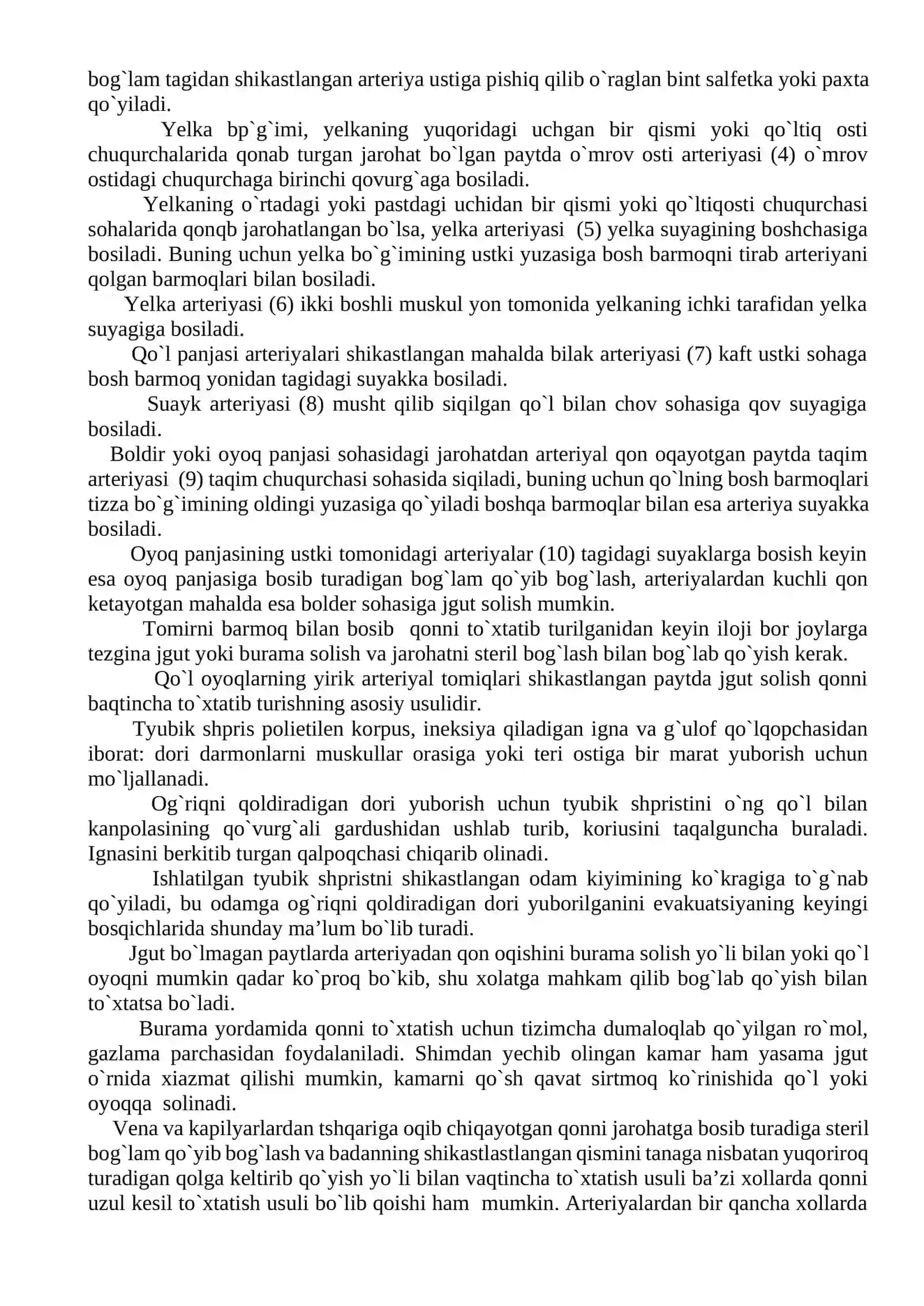 Qon ketish turlari va ularning tavsifi 2
