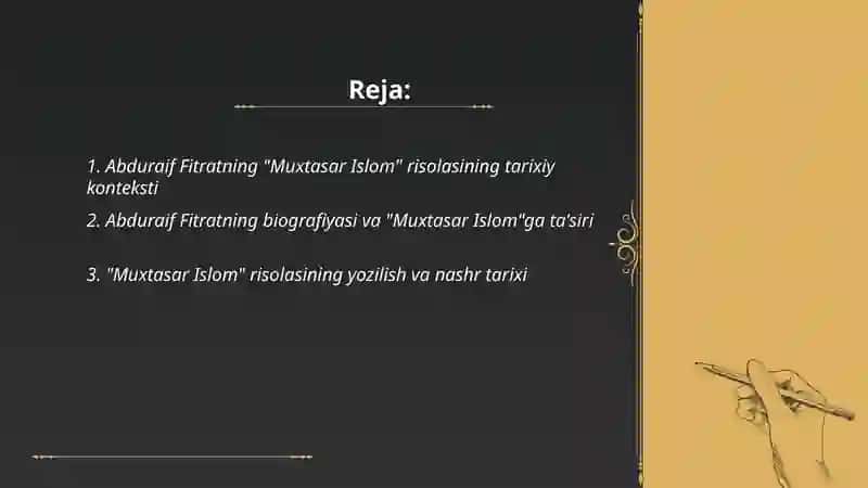 Abduraif Fitratning "Muxtasar Islom" risolasi 2