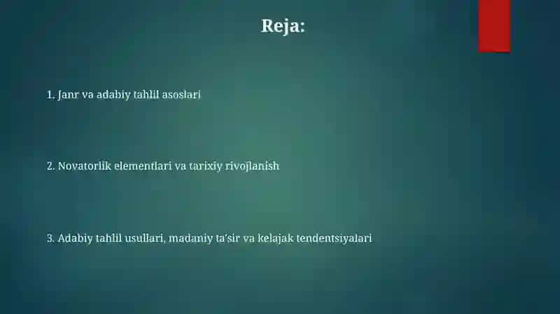 Roman janri va badiiy tahlil 2
