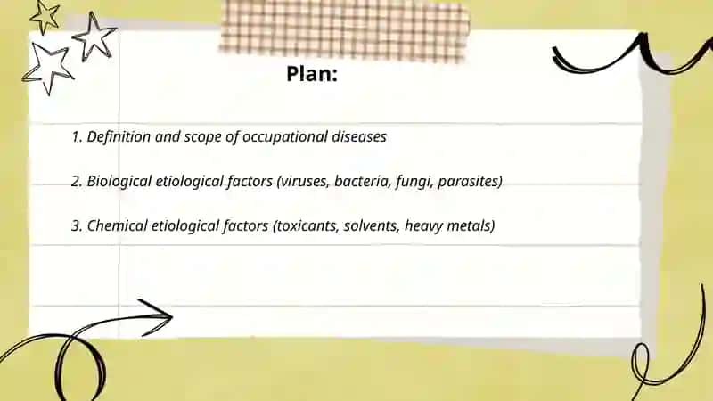 Etiological factors, classification, principles of diagnosis and preventive measures of occupational diseases. 2
