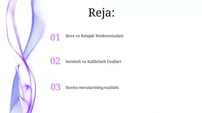 Xurmo mevalarining tuzilishi 2