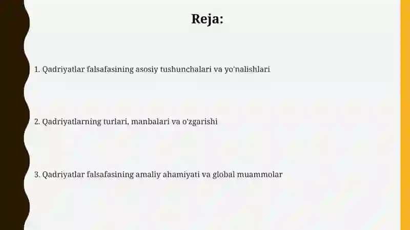 Qadriyatlar falsafasi 2