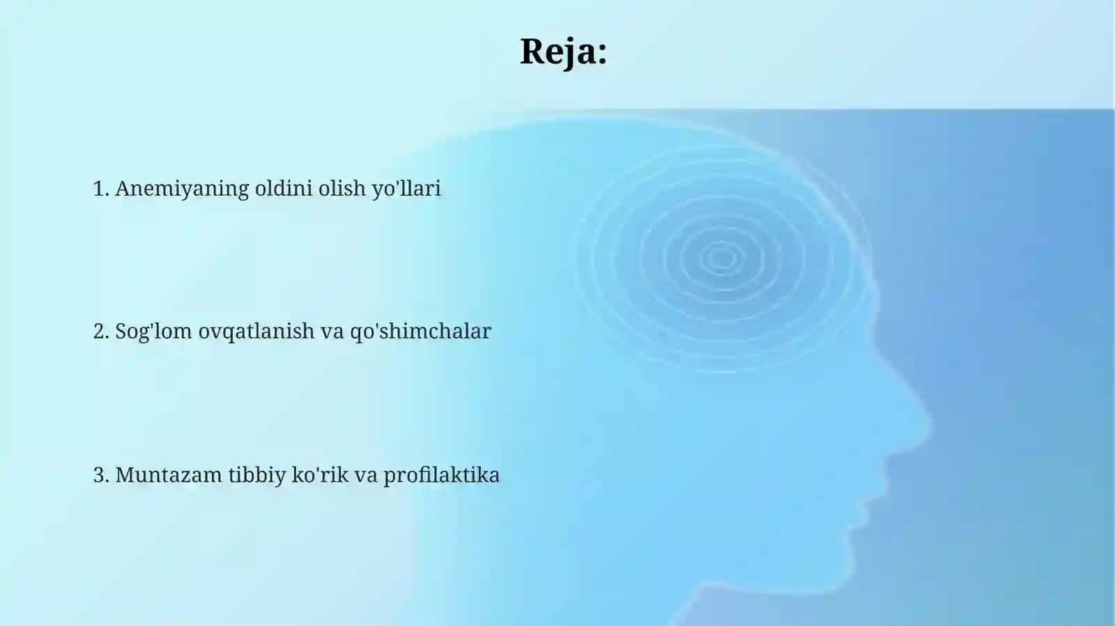 Anemiyaning oldini olish yo'llari 2