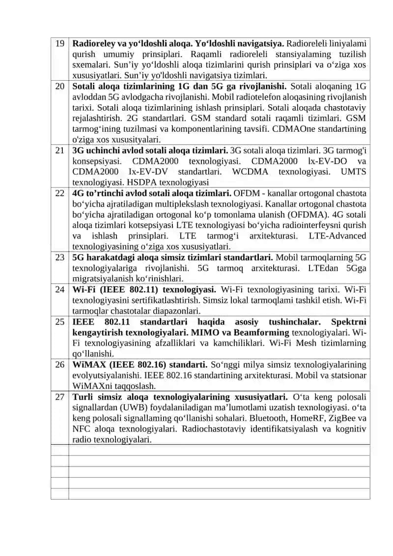 Simsiz Aloqa Tarmoqlari 2