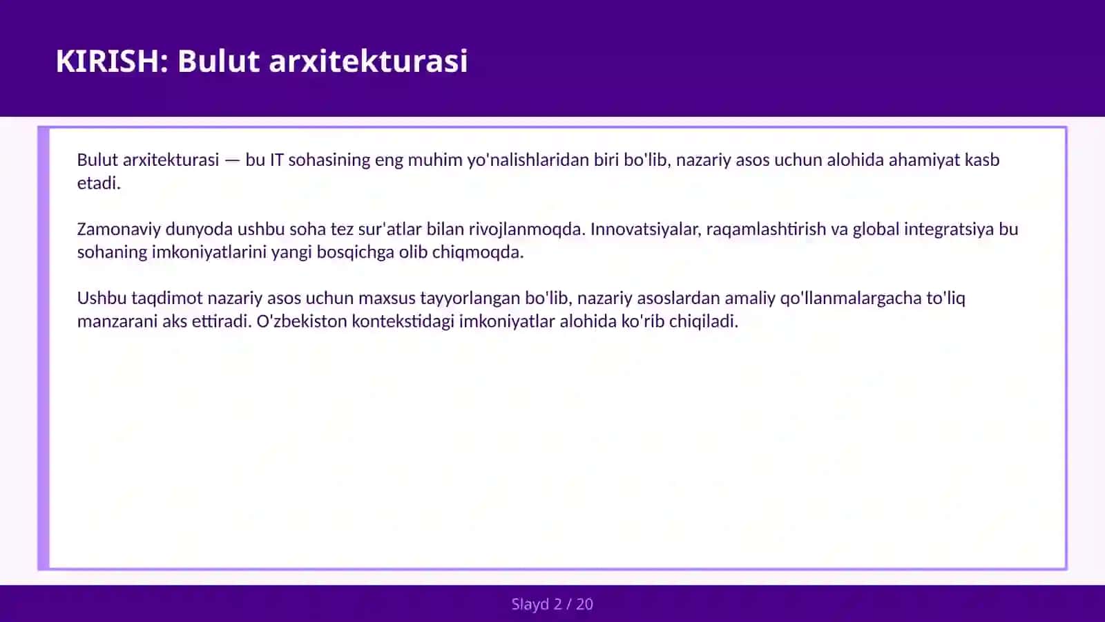 Bulut arxitekturasi 2