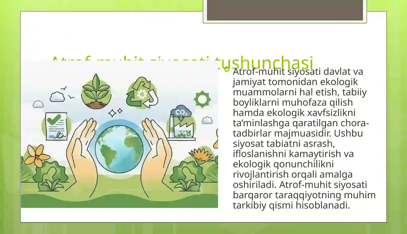 ATROF-MUHIT SIYOSATI VA BARQAROR RIVOJLANISHI 2