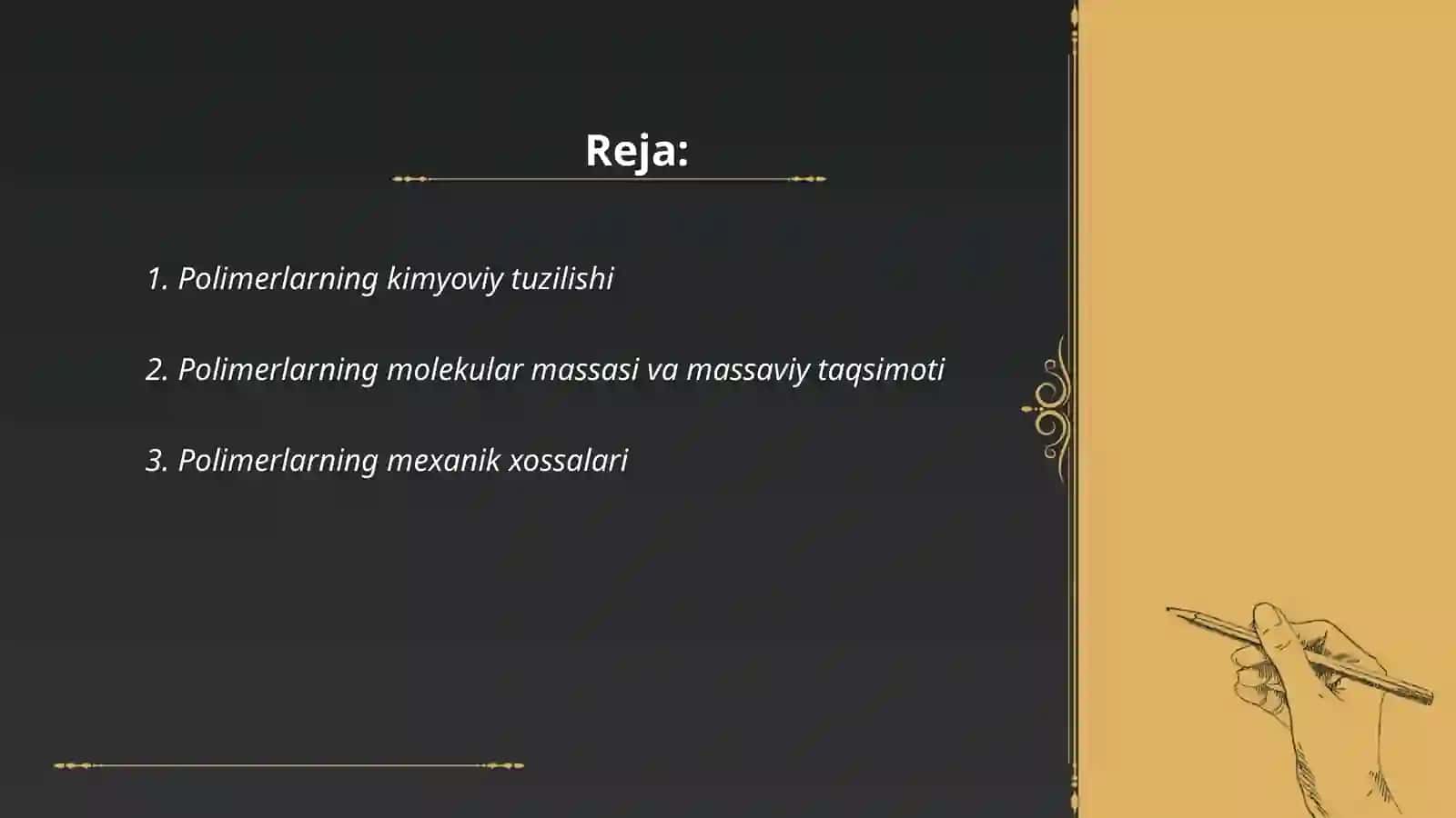 Polimerli materiallar va buyumlari xossalari 2