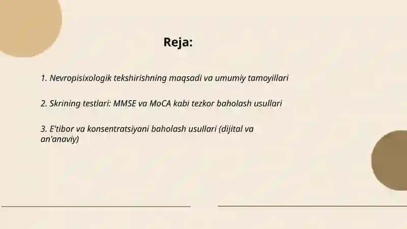 Nevropisixologik tekshirish usullari 2