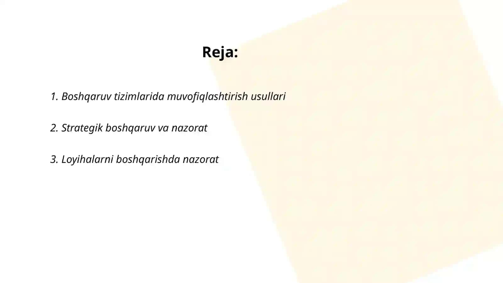 Boshqaruvda muvofiqlashtirish va nazorat 2