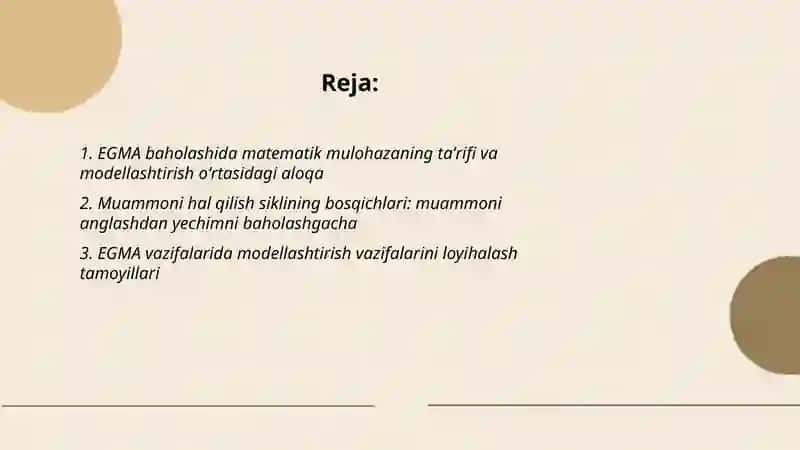 EGMA xalqaro baholash dasturi 2