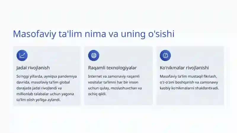 Masofaviy ta'limning afzalliklari va kamchiliklari 2