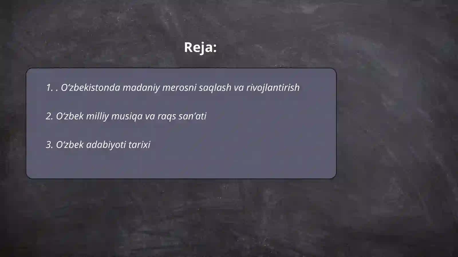 Oʻzbekistoning madaniy va maʼnaviy taraqqiyoti 2