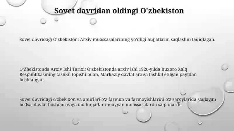 O‘Zbekistonda Arxiv Ishi Tarixi 2