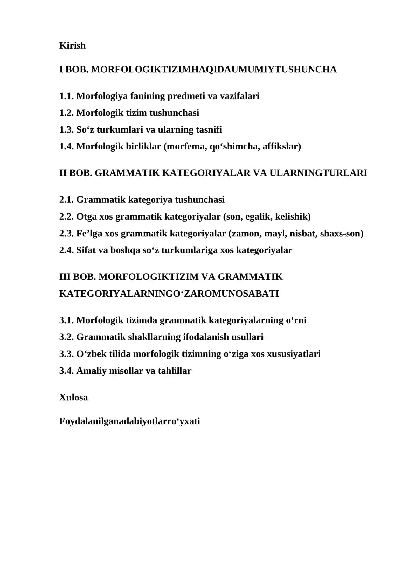 Morfologik tizim va gramatik kategoriyalar 2