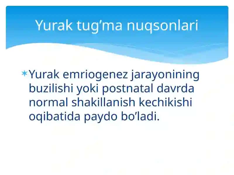 Yurak tug’ma nuqsonlari 2