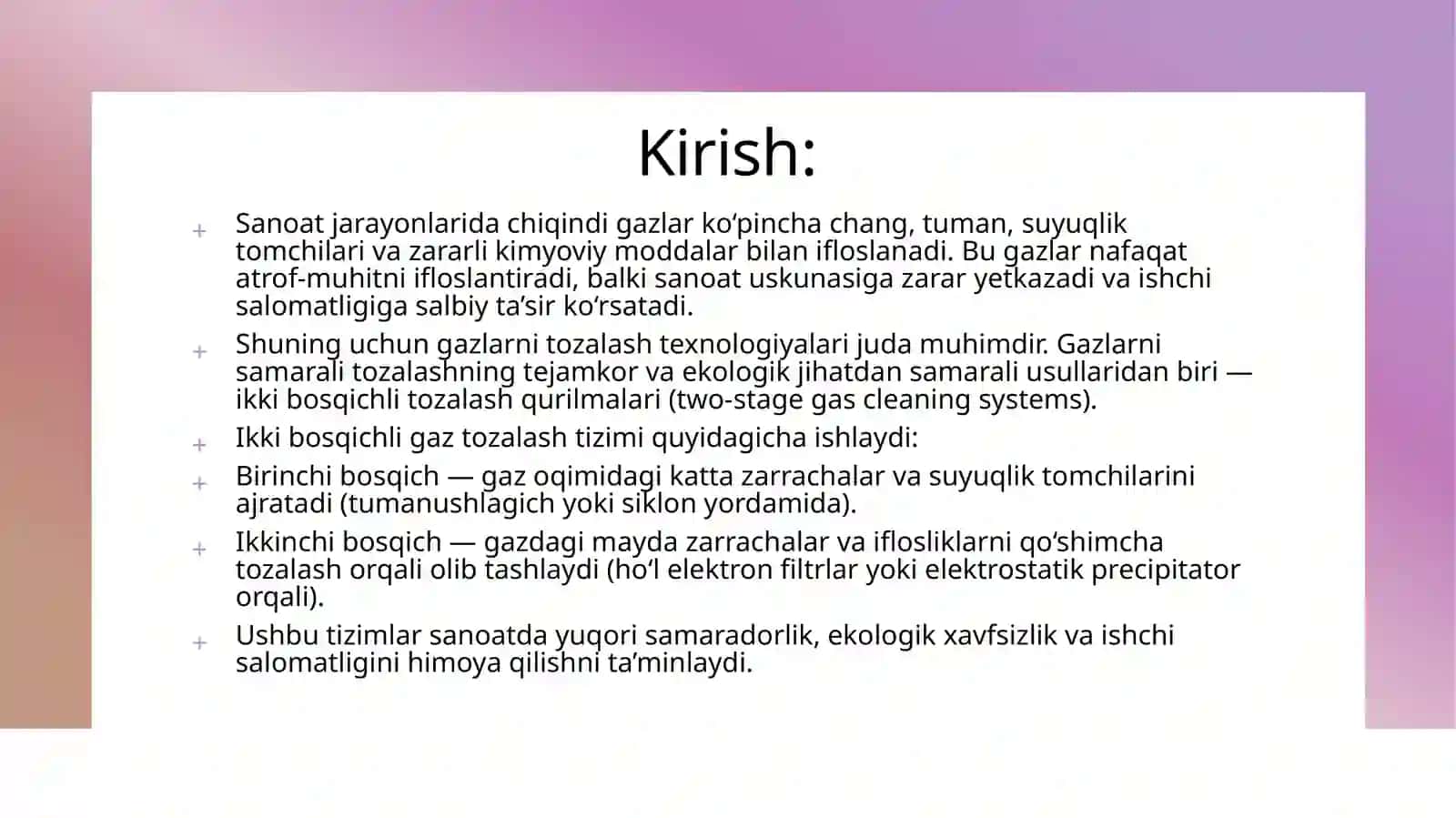 Ikkibosqichli tozalash qurilmalari 2