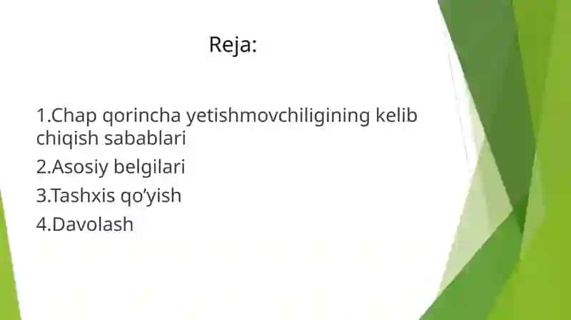Chapqorincha yetishmovchiligi 2