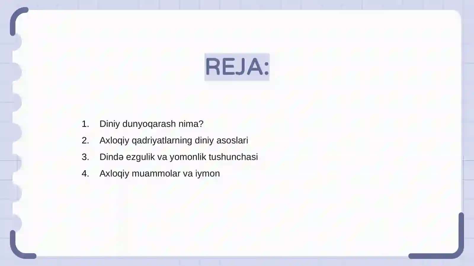 Diniy dunyoqarashda axloqiy muammolarning oʻrni 2