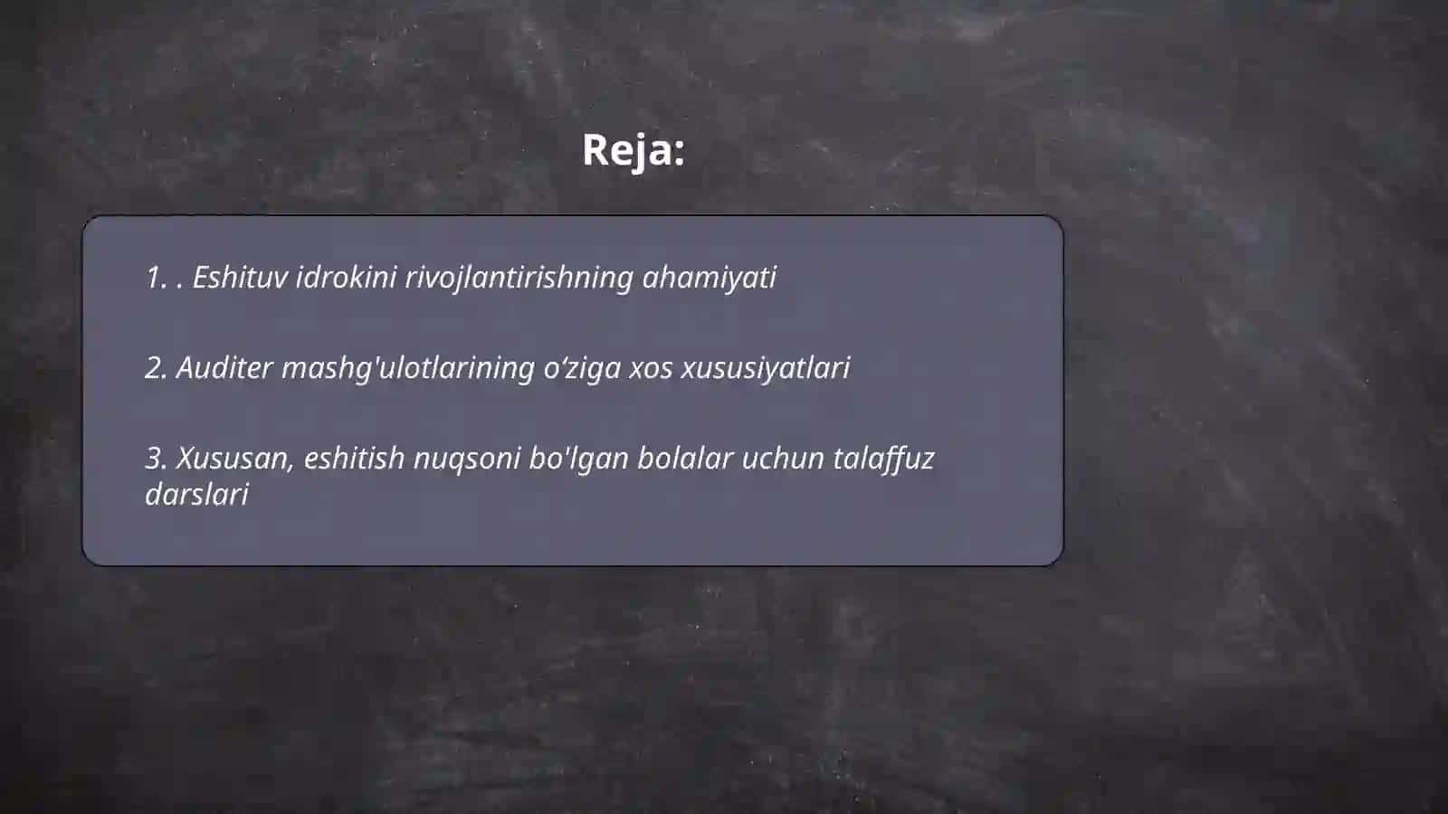 Eshituv idrokini rivojlantirish va talaffuzga o'rgatish 2