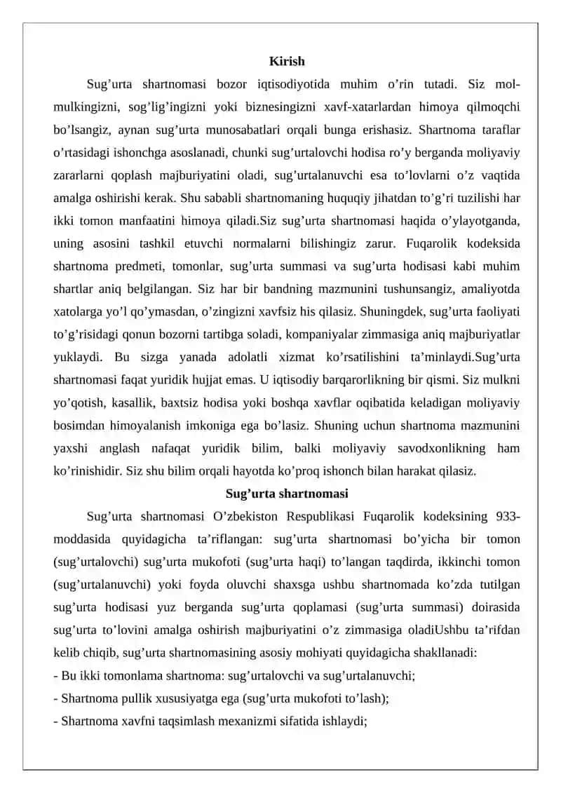 Sug’urta shartnomasi 2
