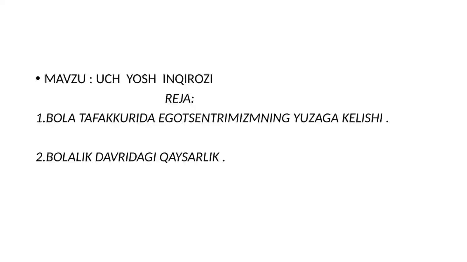 UCH YOSH INQIROZI 2