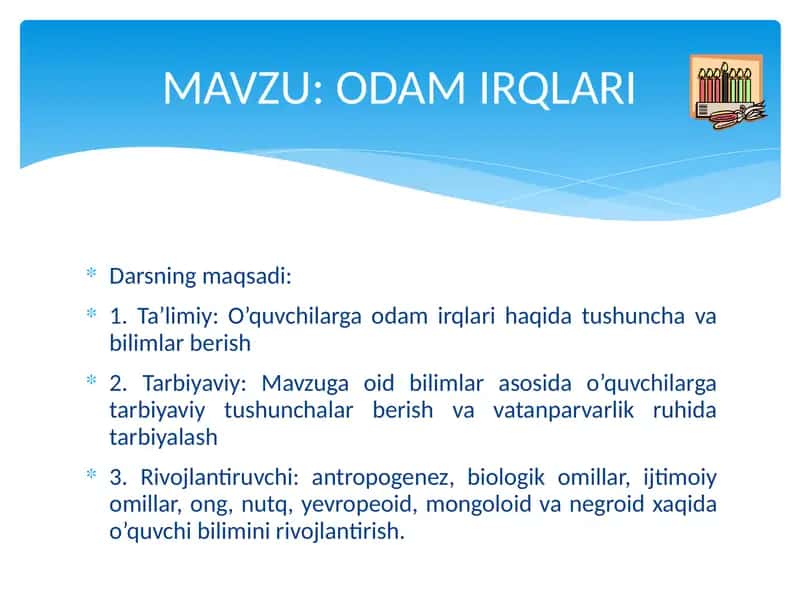 ODAM IRQLARI taqdimoti 2