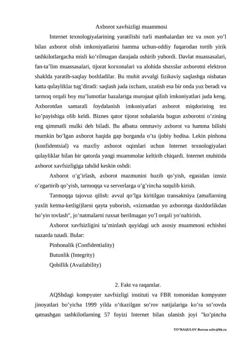 Axborot xavfsizligi 2