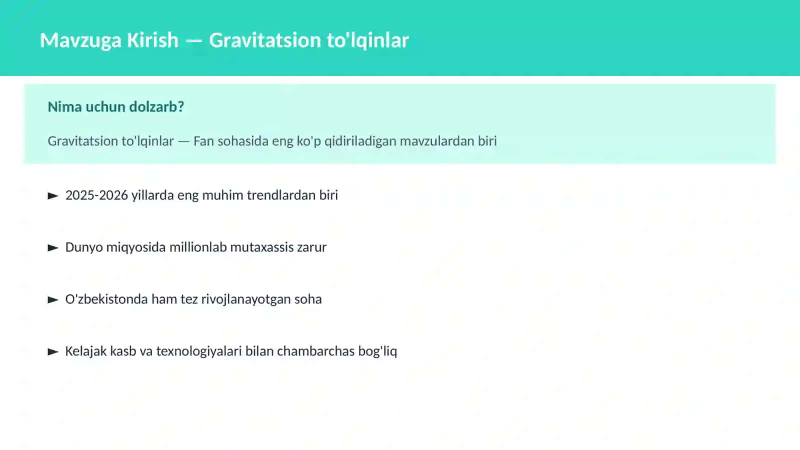 Gravitatsion to'lqinlar 2