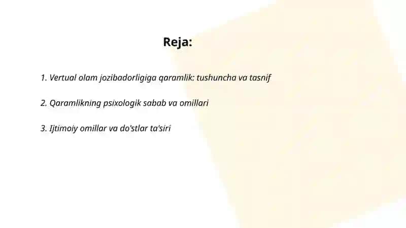 Vertual olam jozibadorligiga qaramlik 2
