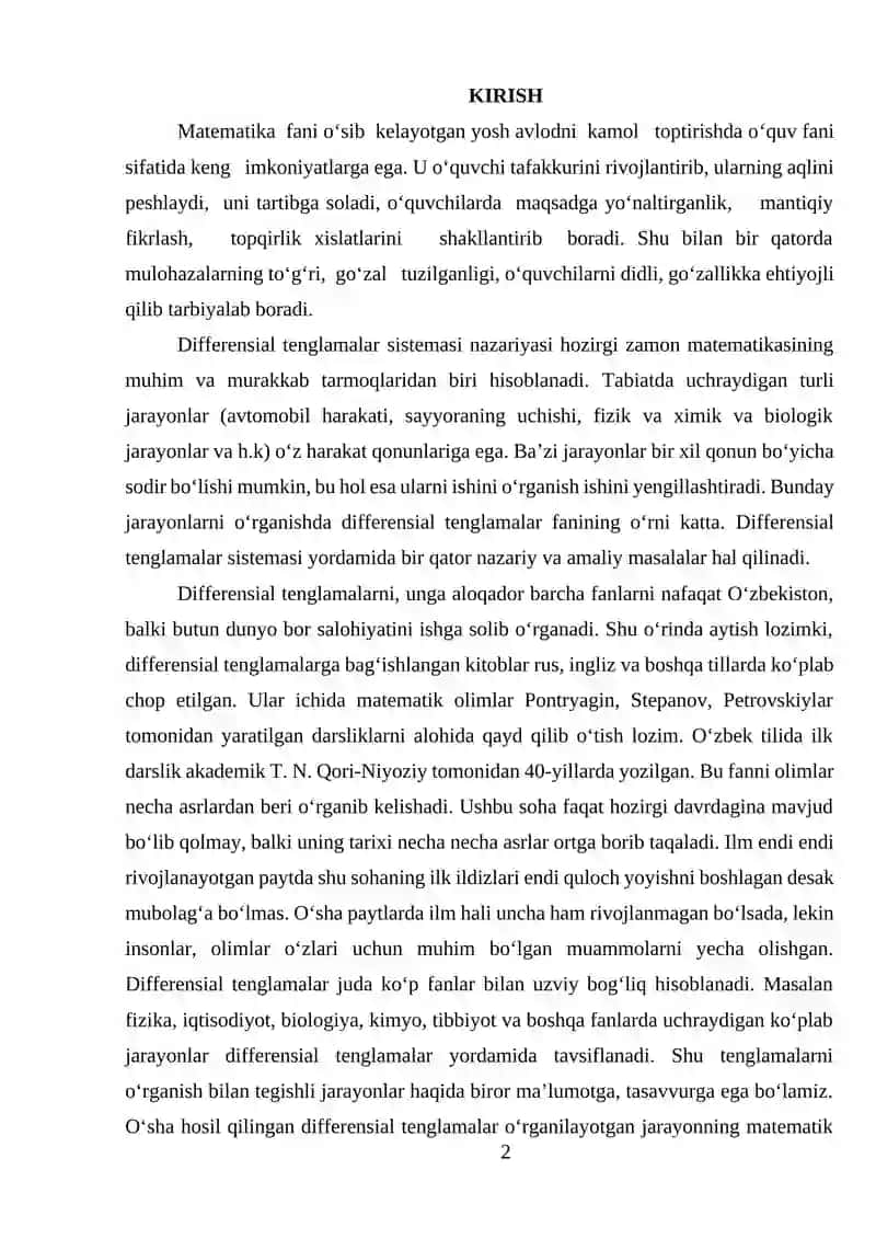 Differentsial Tenglamalar 2