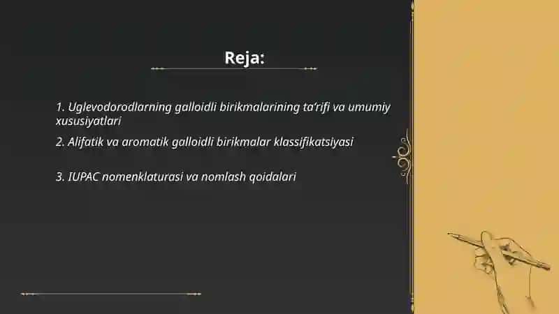 Uglevodorodlarning galloidli birikmalari haqida umumiy ma'lumot 2