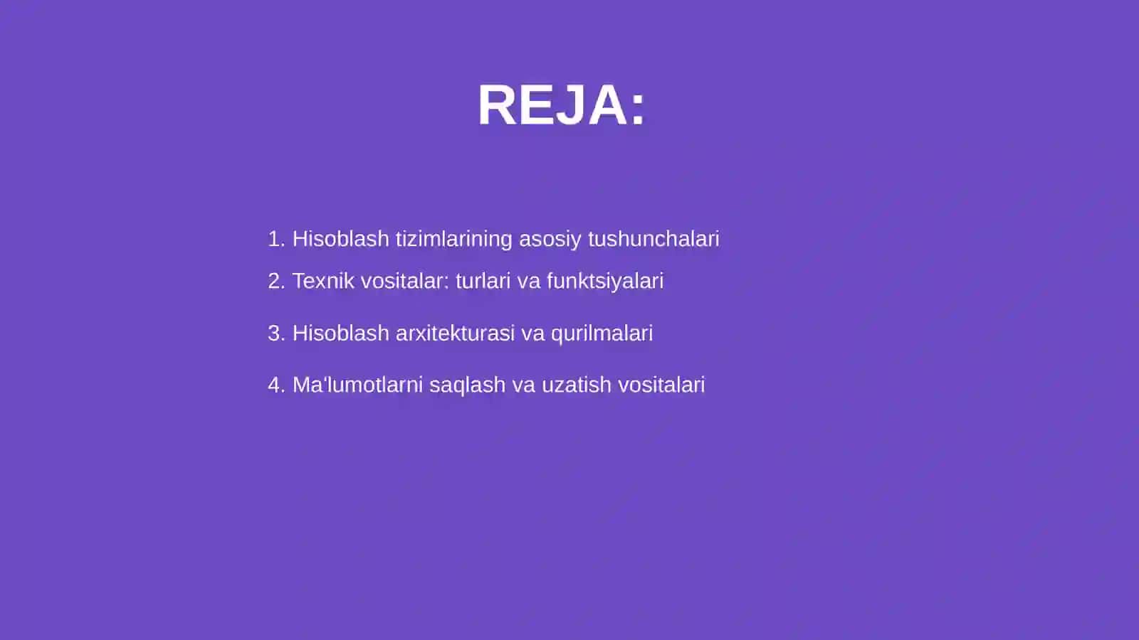Hisoblash tizimlarining texnik vositalari 2