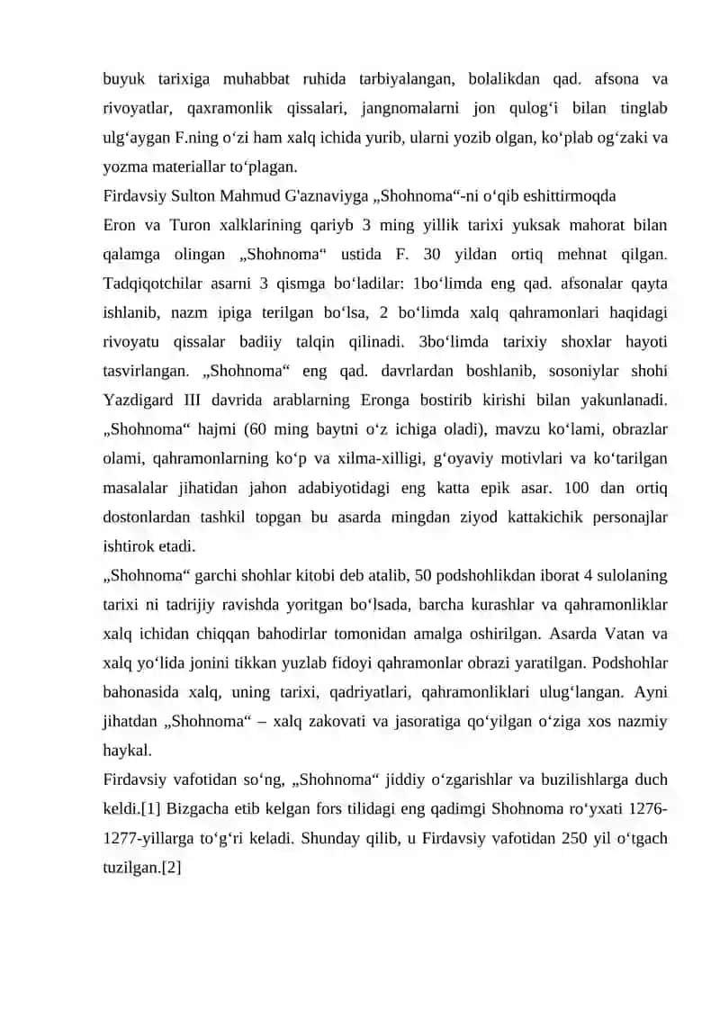 Firdavsiy,,Shohnoma’’ si qahramonlari 2