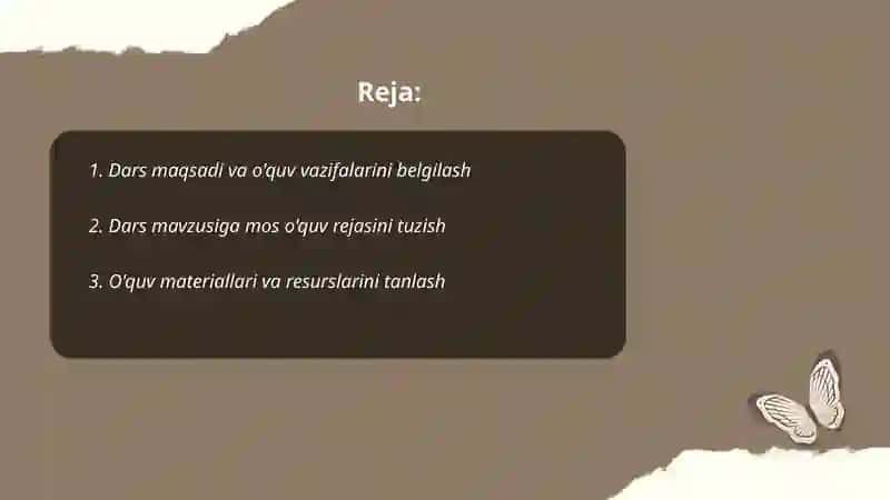 Darsni tashkil qilishga tayyorgarlik 2