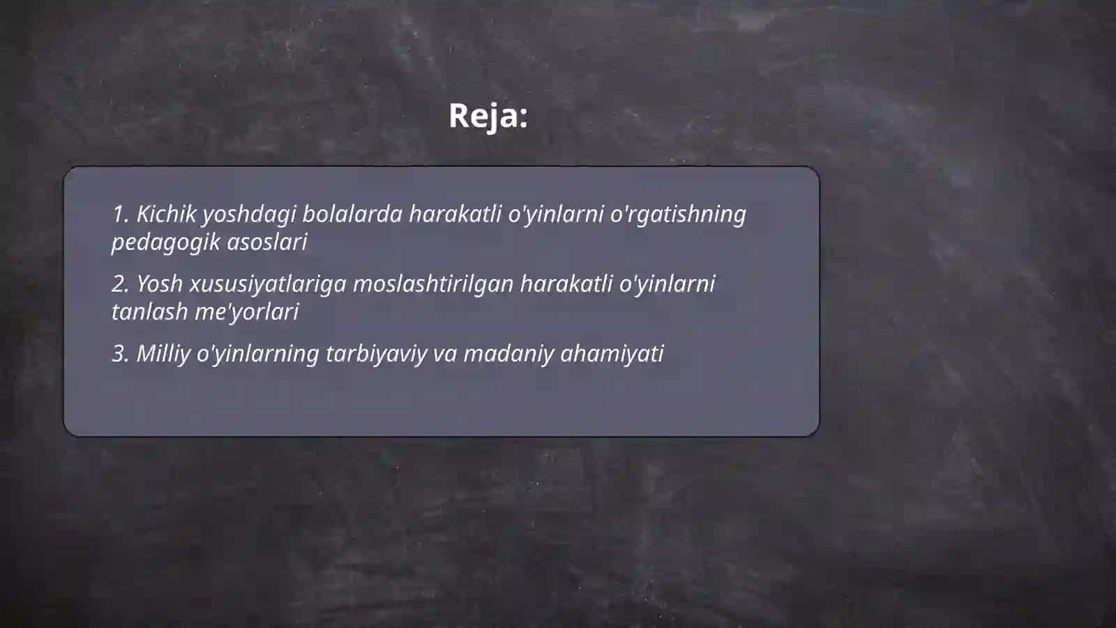 Kichik yoshdagi bolalarga beriladigan harakatli oyinlarni orgatish.Milliy va harakatli oʻyinlarni oʻqitish metodikasi 2