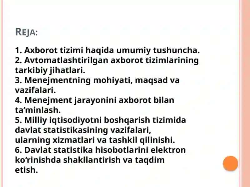 Axborot Tizimlari va Menejment 2