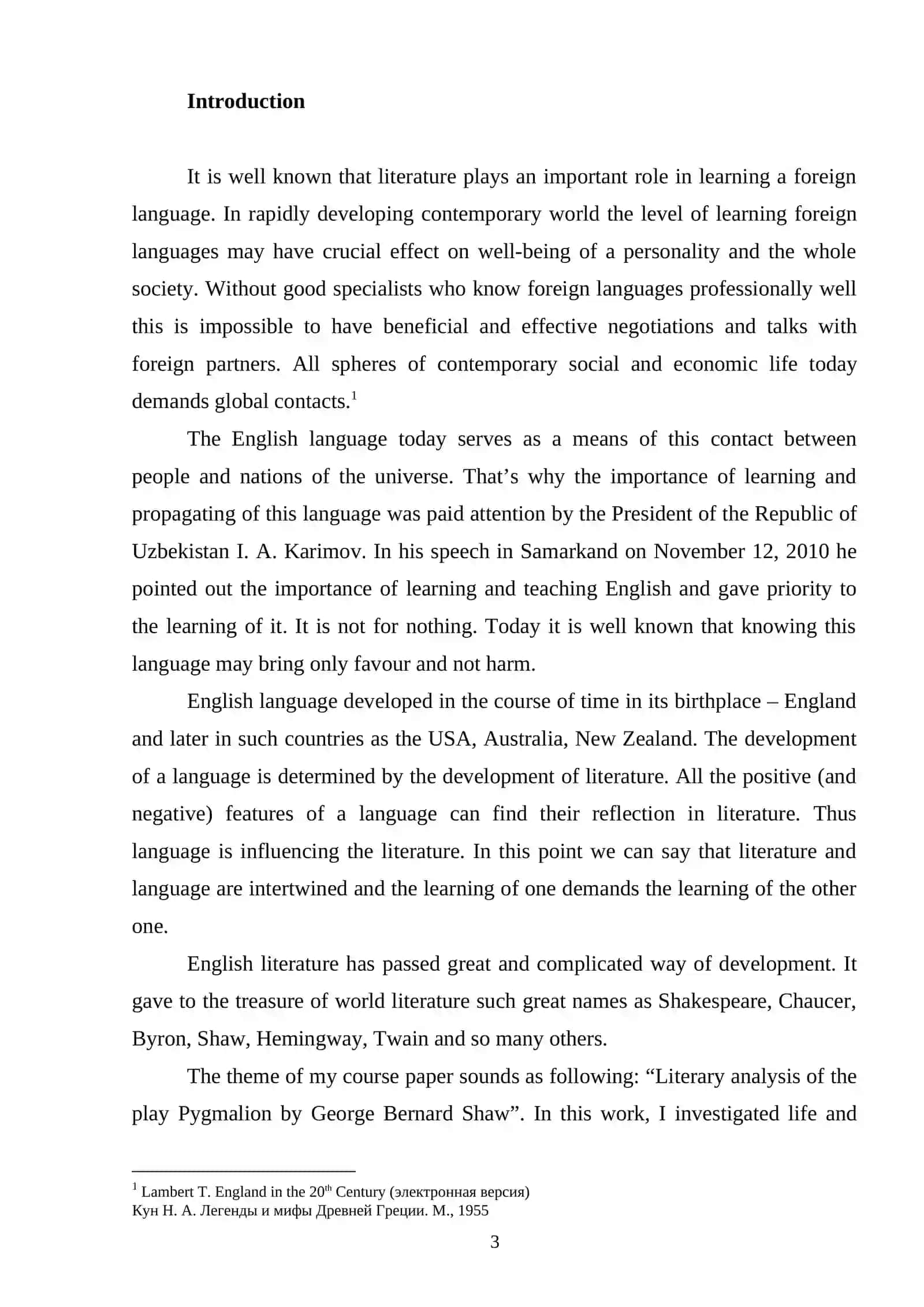 Literary analysis of the play Pygmalion by G.B. Shaw 2
