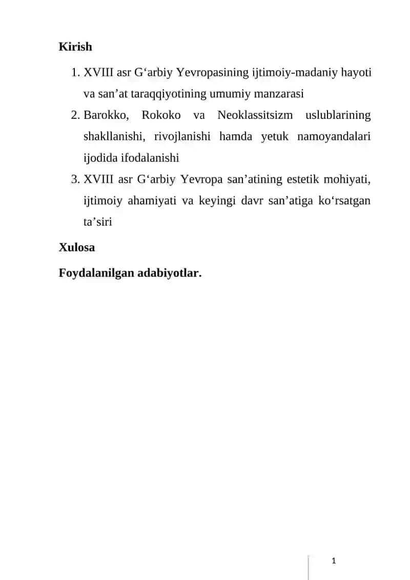 XVIII ASR G‘ARBIY YEVROPA SAN’ATI 2